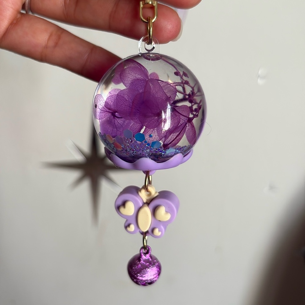 Purple Bubble Keychain with Heart Charm - Picture 5 of 8